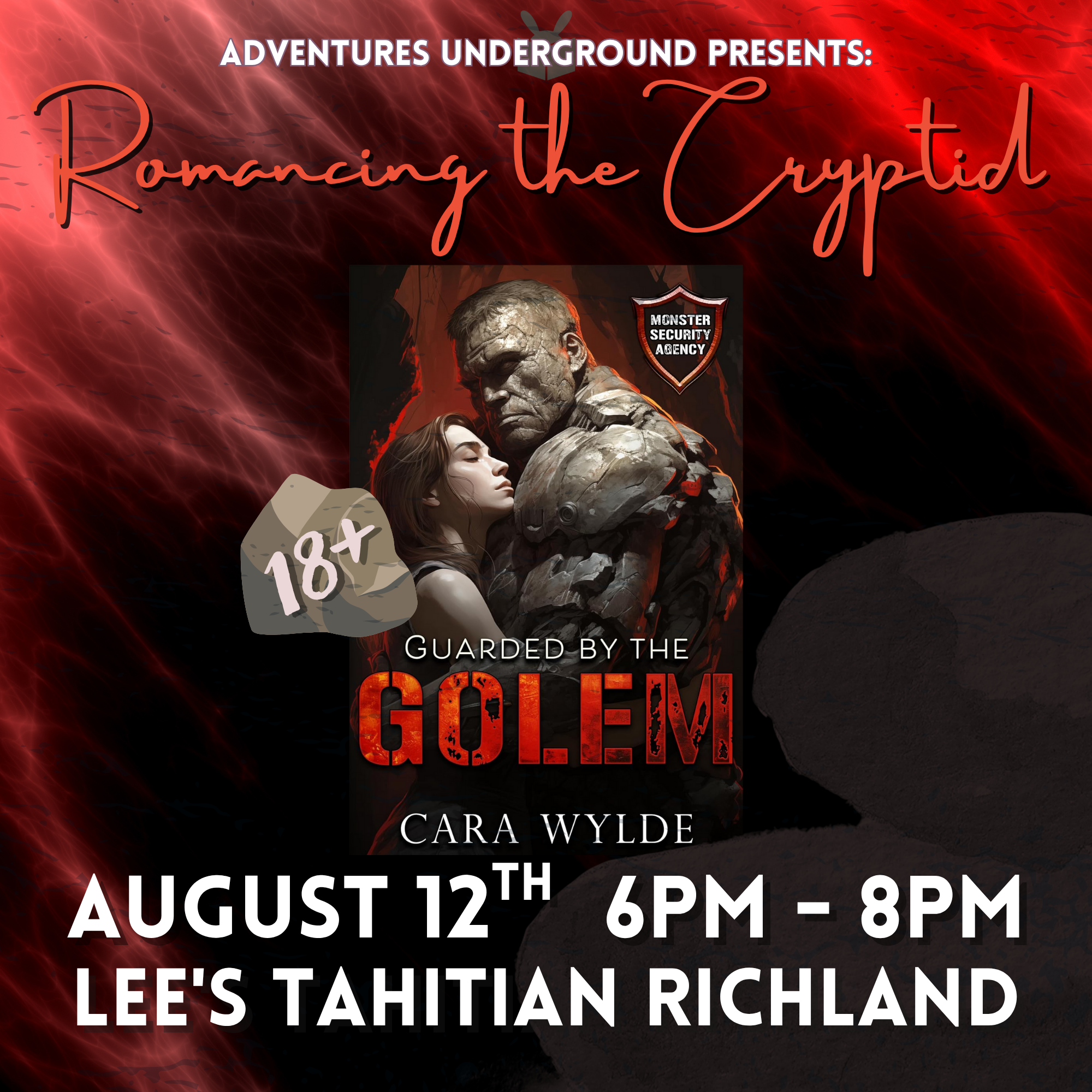 Guarded by the Golem by Cara Wylde- Meeting Tuesday, August 12th 6-8PM at Lee's Tahitian