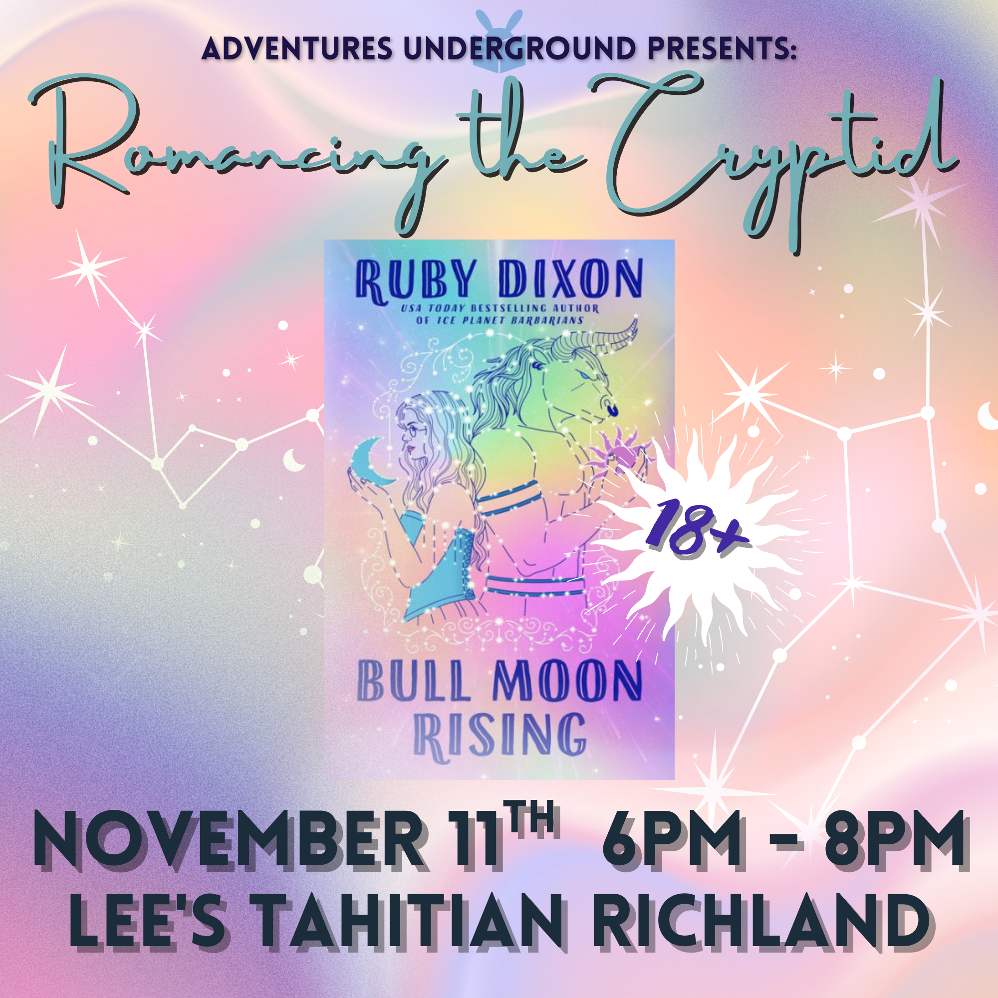 Bull Moon Rising by Ruby Dixon - Meeting Tuesday, November 11th from 6-8PM at Lee's Tahitian