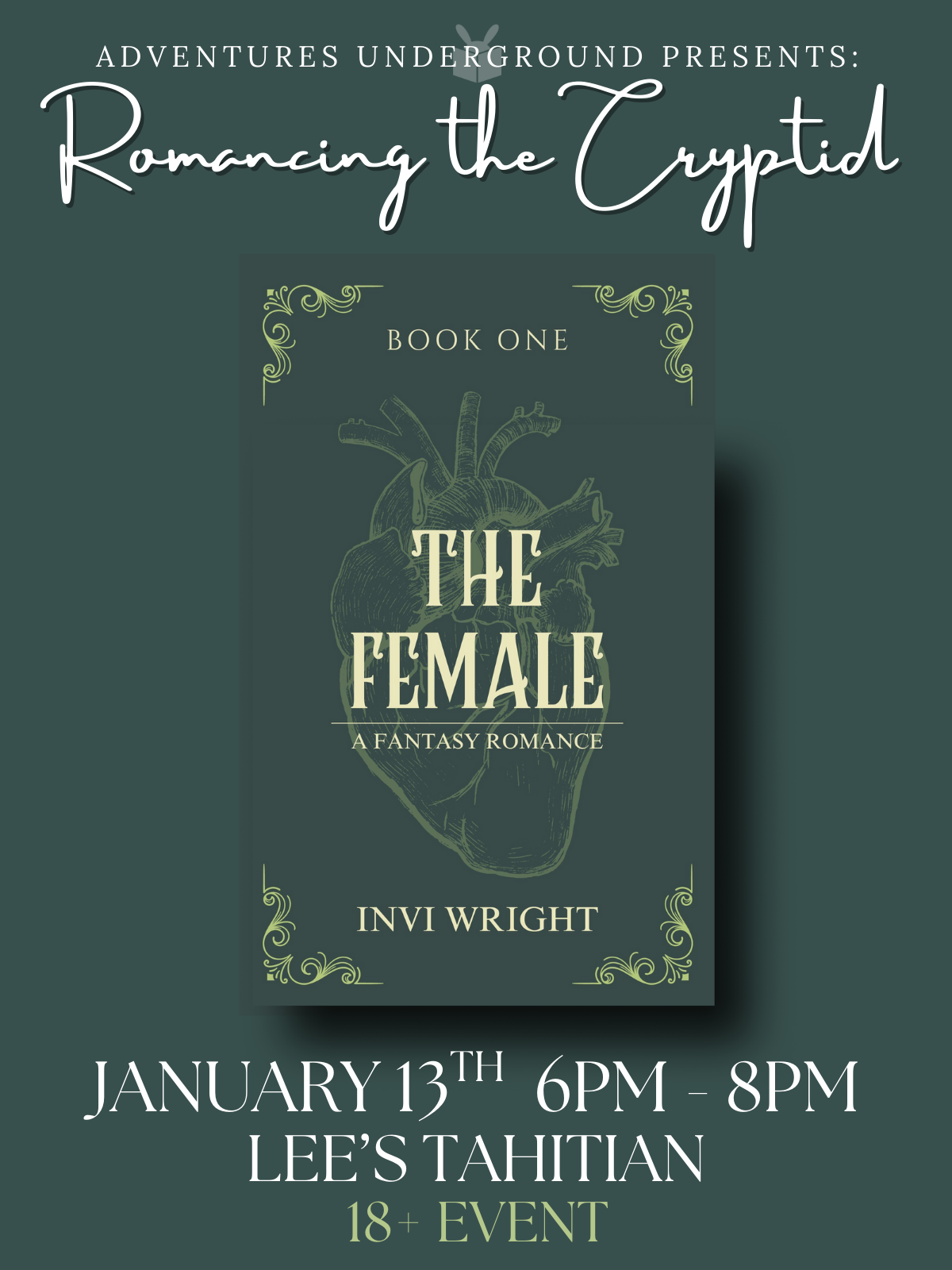 The Female by Invi Wright - Meeting Tuesday, January 13th at 6PM at Lee's Tahitian