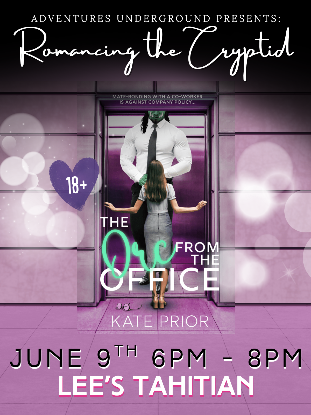 The Orc From the Office by Kate Prior - Meeting Tuesday, June 9th at 6PM at Lee's Tahitian in the Uptown