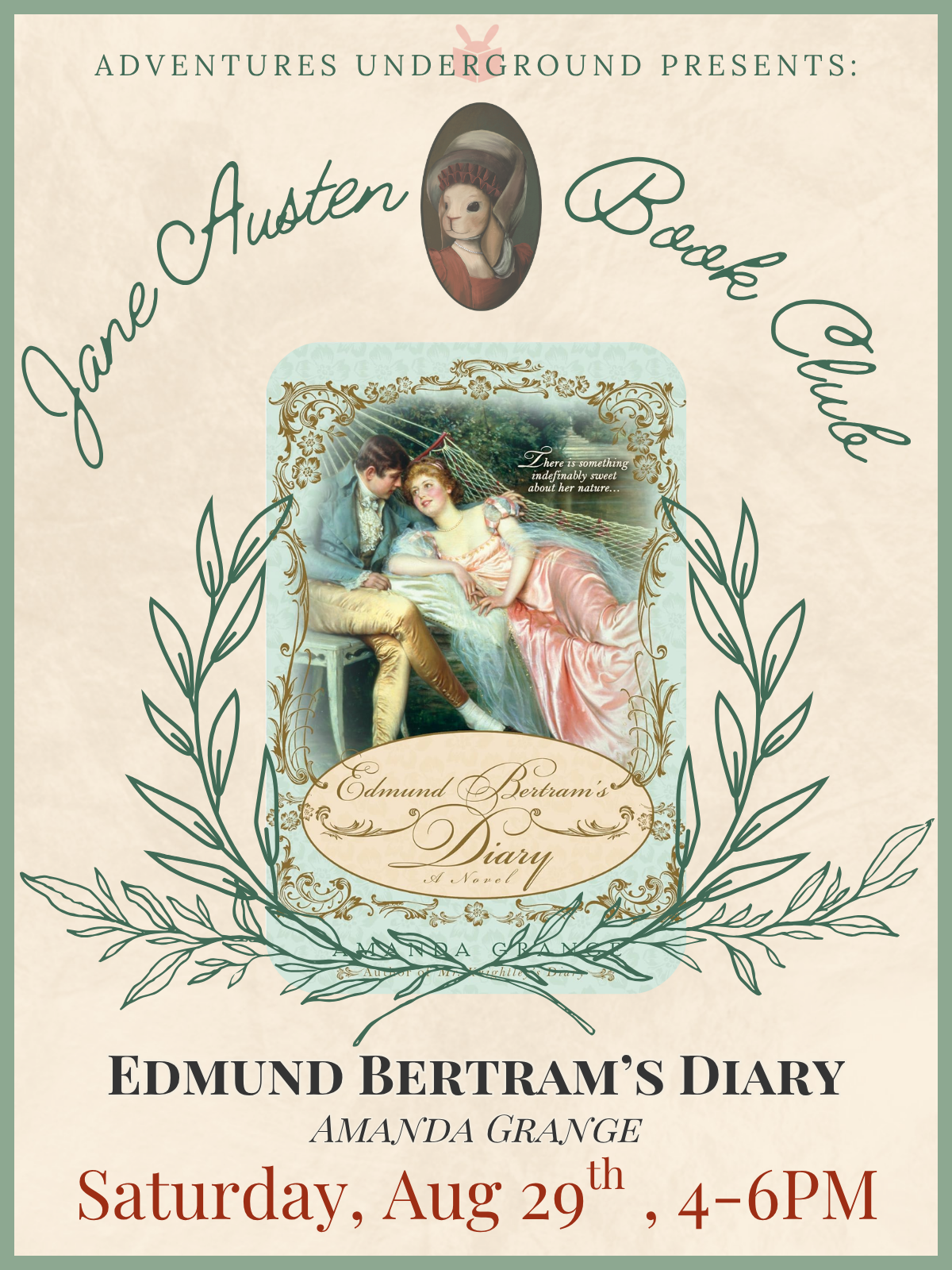 Edmund Bertram's Diary by Amanda Grange - Meeting Saturday, August 29th at 4PM in the AU Annex - Tea and scones provided.